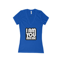 I am you are me - Women's Jersey Short Sleeve Deep V-Neck Tee