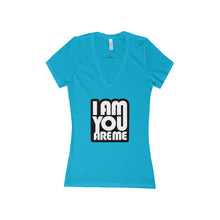 I am you are me - Women's Jersey Short Sleeve Deep V-Neck Tee