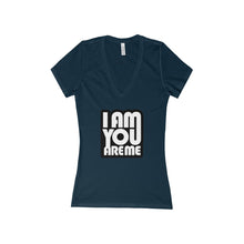 I am you are me - Women's Jersey Short Sleeve Deep V-Neck Tee